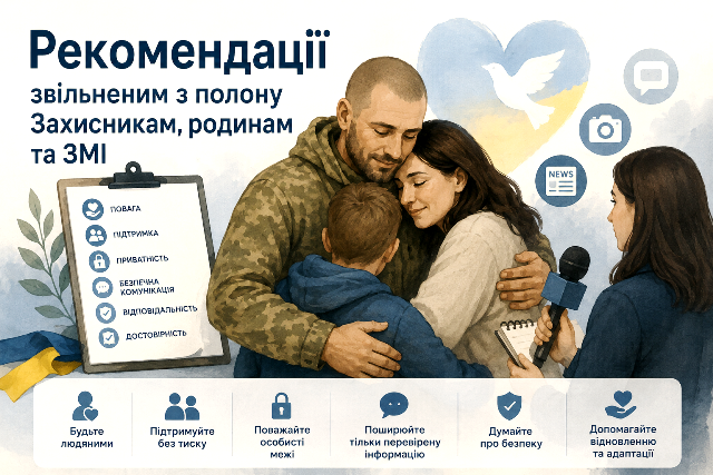 Рекомендації звільненим з полону Захисникам, родинам та ЗМІ